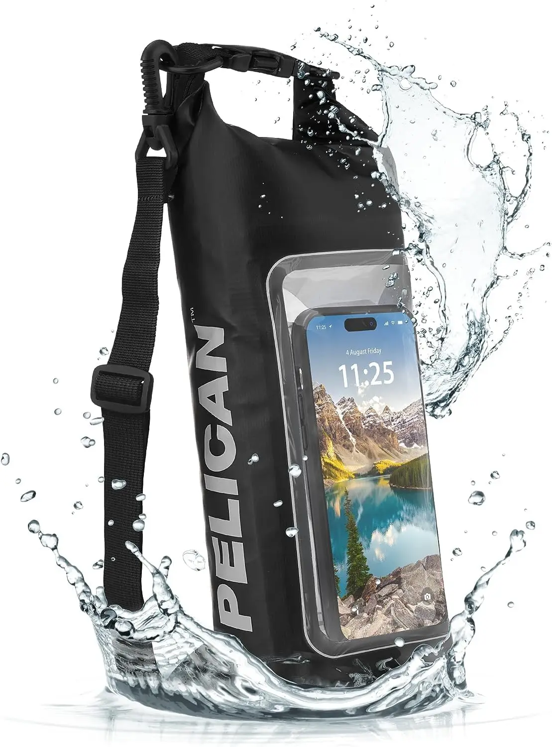 

Waterproof Dry Bag 2L with Phone Case - Ideal for Kayaking, Camping, Beach & Travel - Black