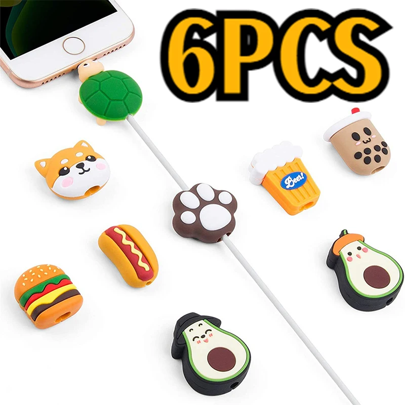 Cute Cartoon Phone USB Cable Protector Cable Chompers Cord Fruit Bite Charger Wire Holder Organizer Protection