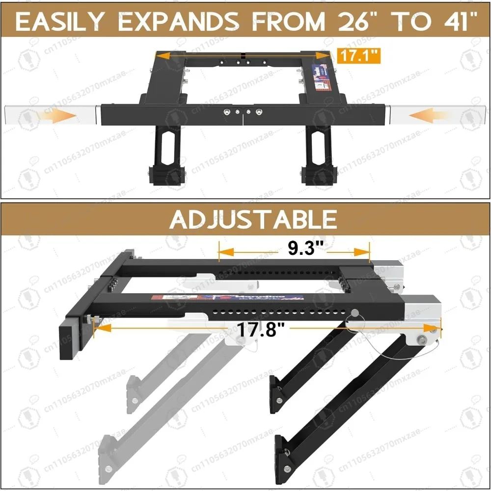 دعامة تيار متردد للنافذة بدون مثقاب لمدة 3 دقائق، دعم عالي التحمل بوزن 220 رطل مع تعديل واسع للغاية للتركيب السريع
