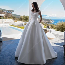 Vestidos De Novia bohemios De corte en A para mujer, Vestidos De Novia personalizados con estampado De flores, Vestidos De Novia De princesa De longitud trapeada, 2024