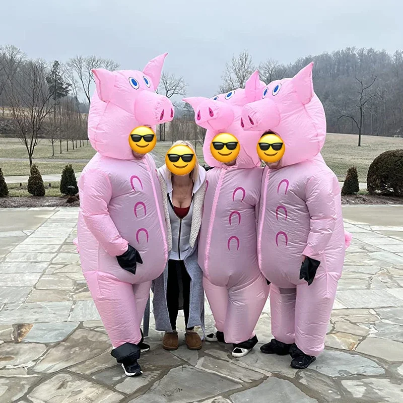 نفخ البقرة زي الكرتون خنزير تفجير دعوى الحيوان موضوع حفلة تأثيري مضحك مجموعة هالوين كرنفال زي الدعائم هدية #6