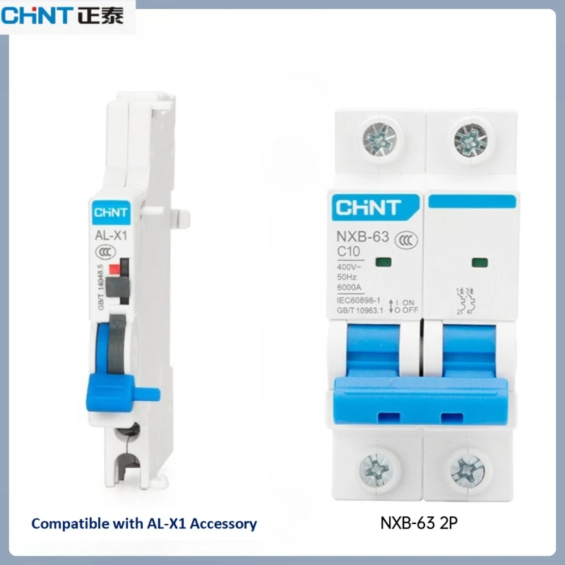 

Автоматический выключатель утечки Chint NXB-63 1P 2P 10-63A Бытовой UL94 V0 Огнестойкий Дополнительный AL-X1 Контакт сигнализации 30 мА 0,1 с Подорож
