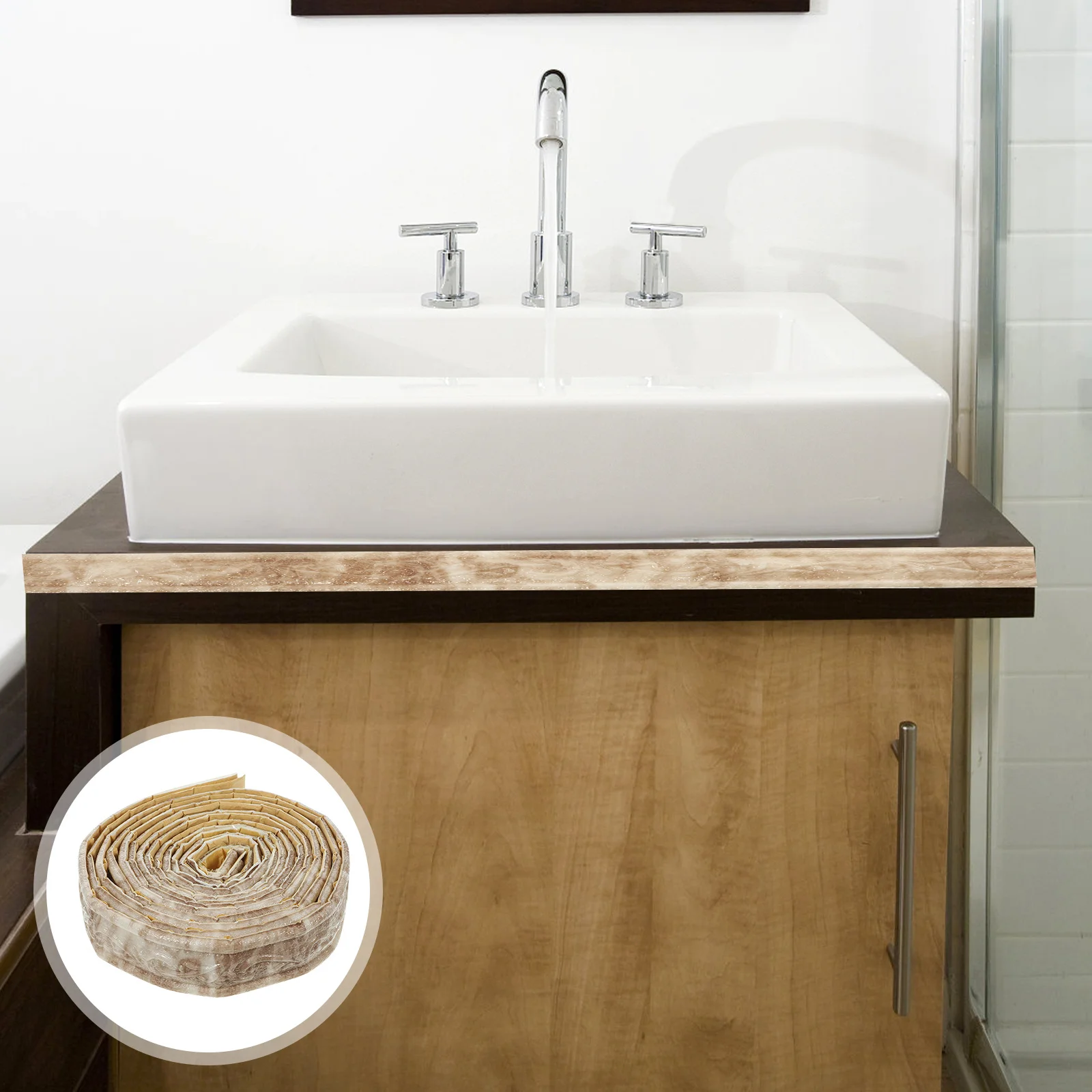 2 Rolls Waist and Baseboard Molding Trim Self Adhesive Flexible Peel and Stick Trim Caulk Strip Corner Wall Edge Ceiling