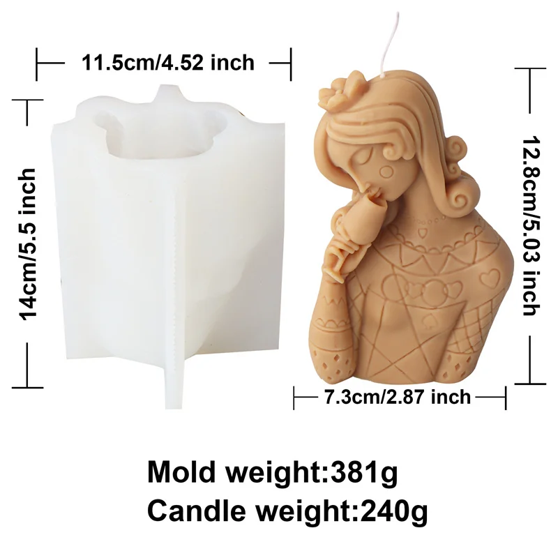 3D Abstract Man Woman Kissing Cup Silicone Candle Mold Kiss‑Cup Couple Figurine Mould DIY Candle Soap Resin Plaster Home Decor