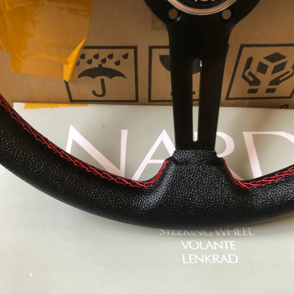 Drift Racing 14Inch Nardi Steering Wheel Drift Car Rally JDM Nardi PVC Leather Steering Wheel Volantes For VW HONDA TOYOTA BMW