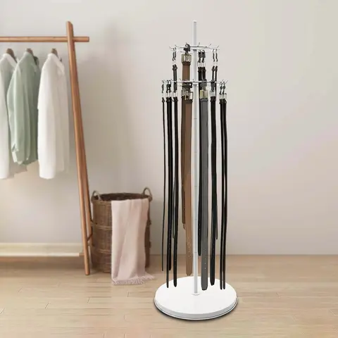 Tie Rack Floor Mounted Belt Hanger Belt Display Shelf Metal Men Closet Display Stand Organizer Ties Scarf Rack Shawls Shelf