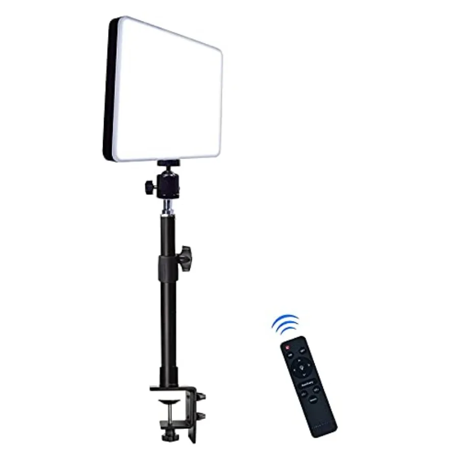 

LED Desk Bi-Color Key Light with C-clamp, 2700K-5700K Dimmable with Wireless Remote for Studio Photography Lighting/Zoom Confer