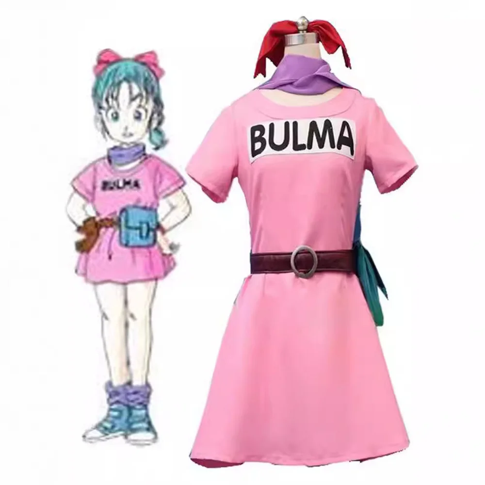 New Dragon Ball Z Bulma Costume Anime Cosplay Women's Halloween Christmas Carnival Party Suit Birthday Gift