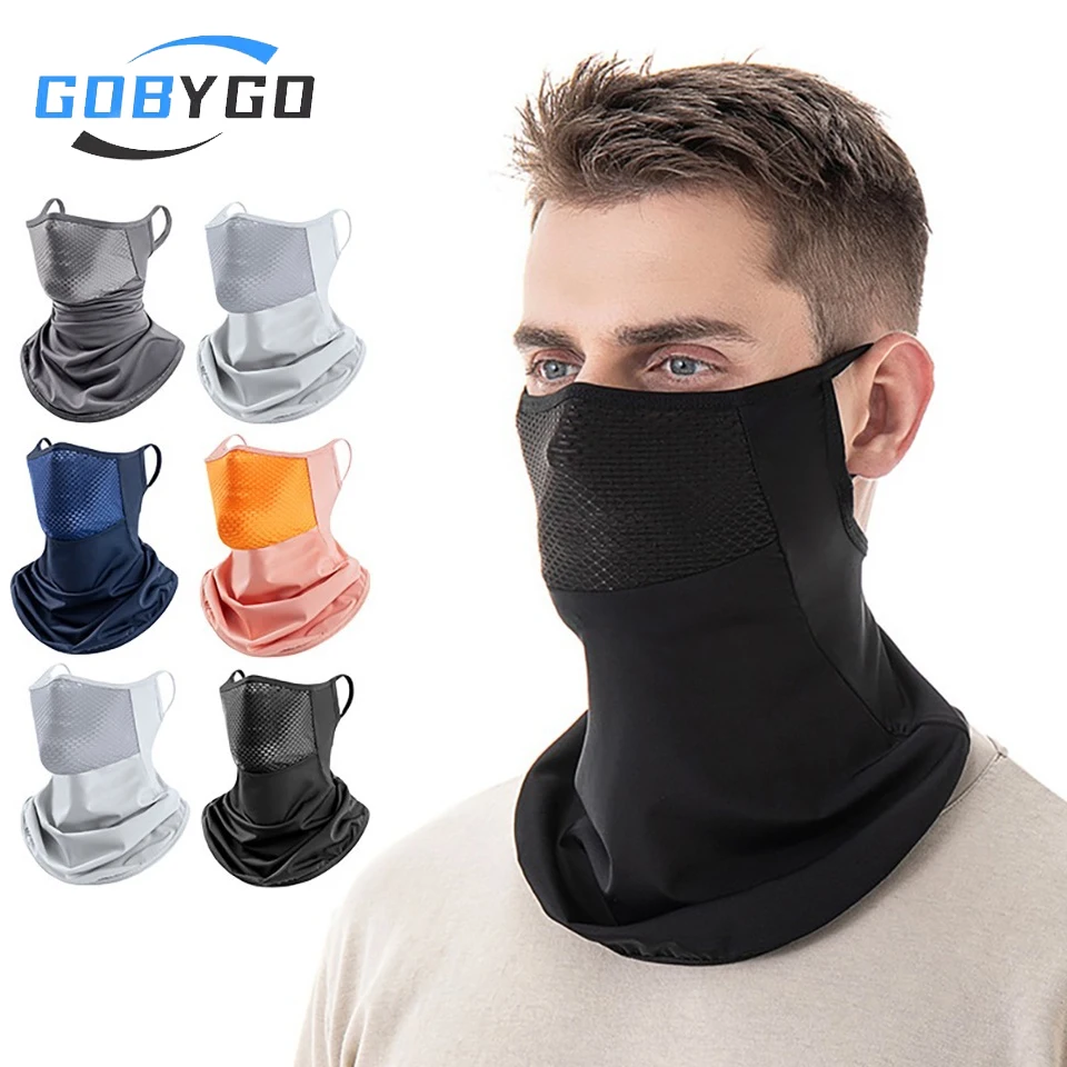 

GOBYGO 1 шт. летняя маска для лица для велоспорта на открытом воздухе, защита от ультрафиолета, тонкая быстросохнущая маска-гейтер для шеи, для спорта, бега, пешего туризма, для мужчин и женщин