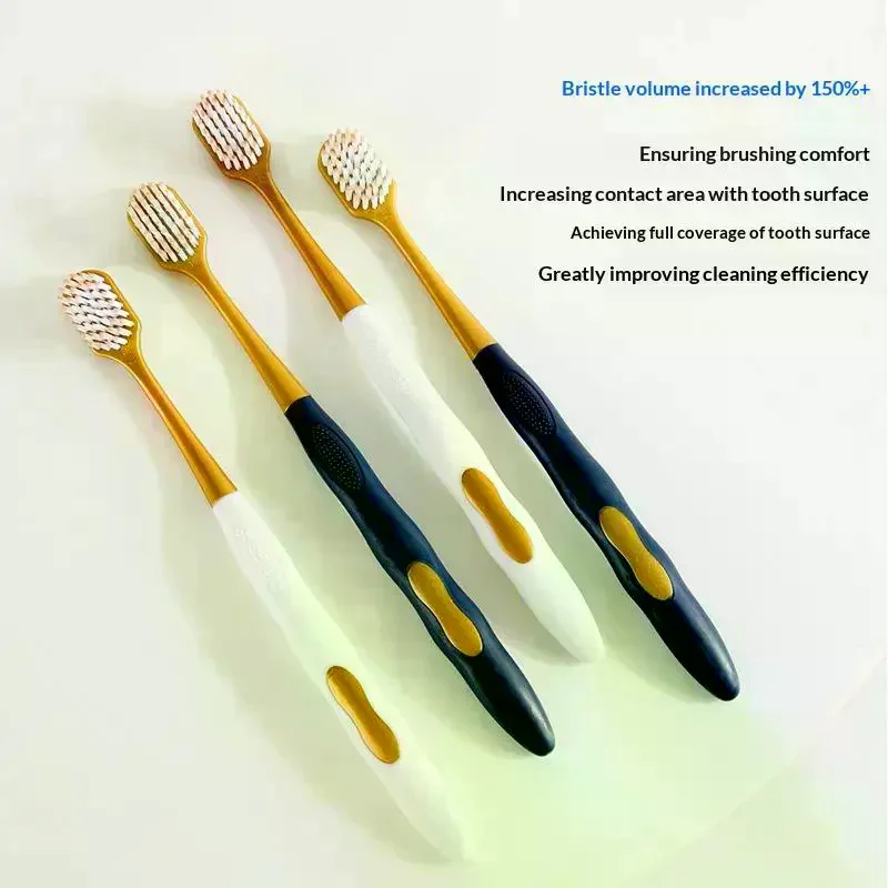 /JCS/Men's And Women's Manual Wide Head Soft Hair Toothbrush For Gentle Oral Cleaning For Adults Couples 6Pcs