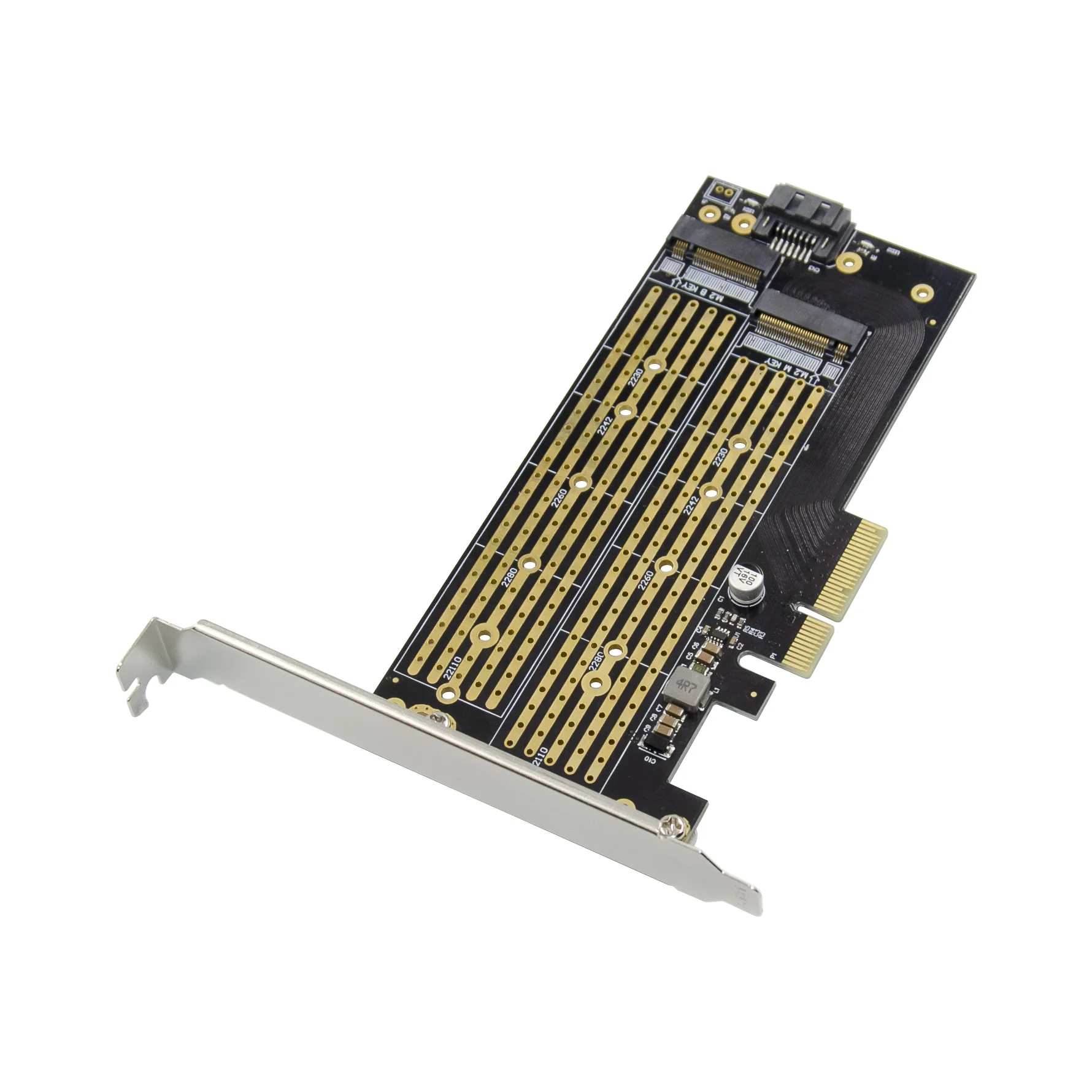 5PCS PCIe X4 M.2 B Key M Key NVMe SSD NGFF PCIe Riser Adapter