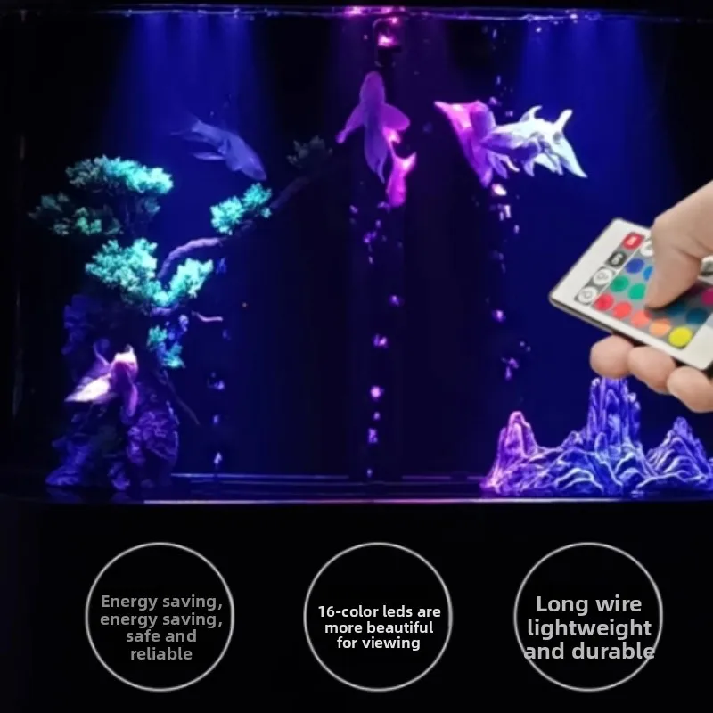 

lmm Fish Tank Living Room Home Floor Acrylic Medium Explosion-Proof Aquarium Bottom Filter Ecological Pot