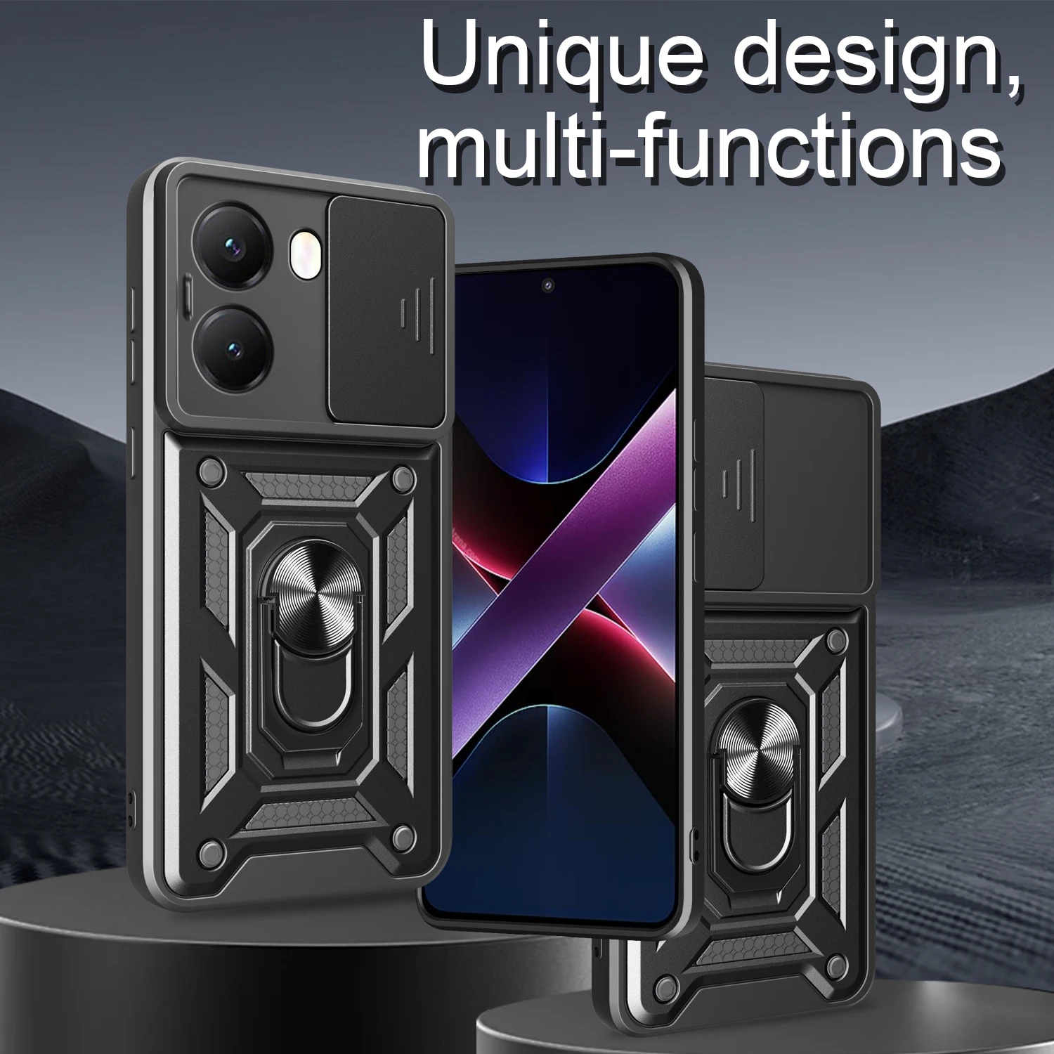 Shockproof Armor Case for POCO X8 Pro Max / X7 Pro Case Magnetic Holder Ring Stand Protect Cover for Xiaomi POCO X7 Pro 5G Capa