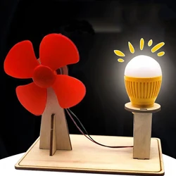 Wooden Wind Generator Model Kids Science Toy Funny Technology Physics Kit Educational Toys for Children Learning Toy