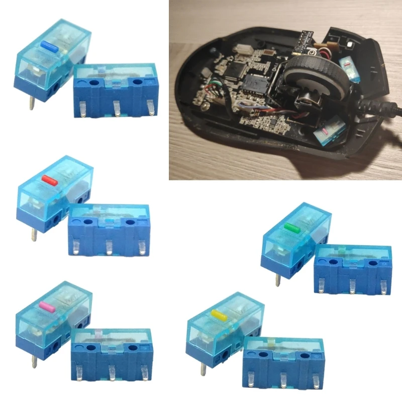 4 unids/pack HUANO rojo amarillo azul verde punto ratón microinterruptor ratón momentáneo botón Micro interruptor límite