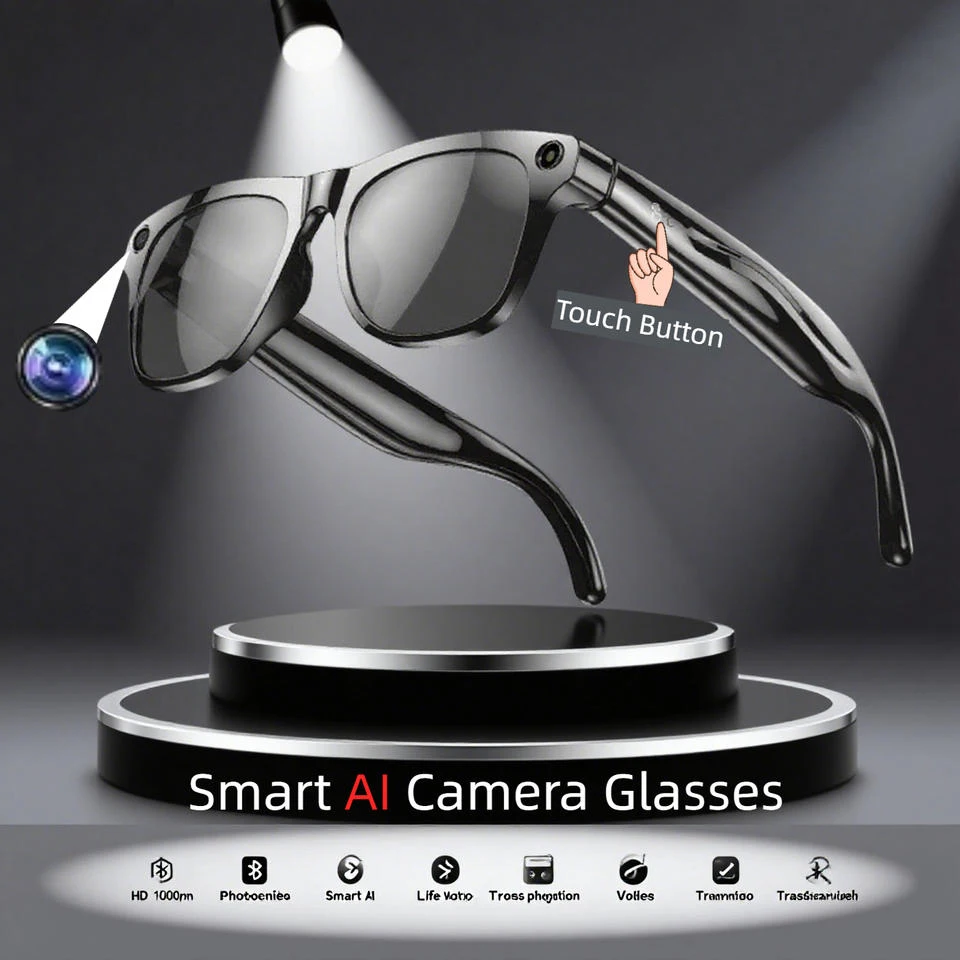

AI Smart Glasses GPT 6K HD Mini Camera Bluetooth Call Voice Assistant Control Smart Sports Wearable Glasses For Men Women 2025