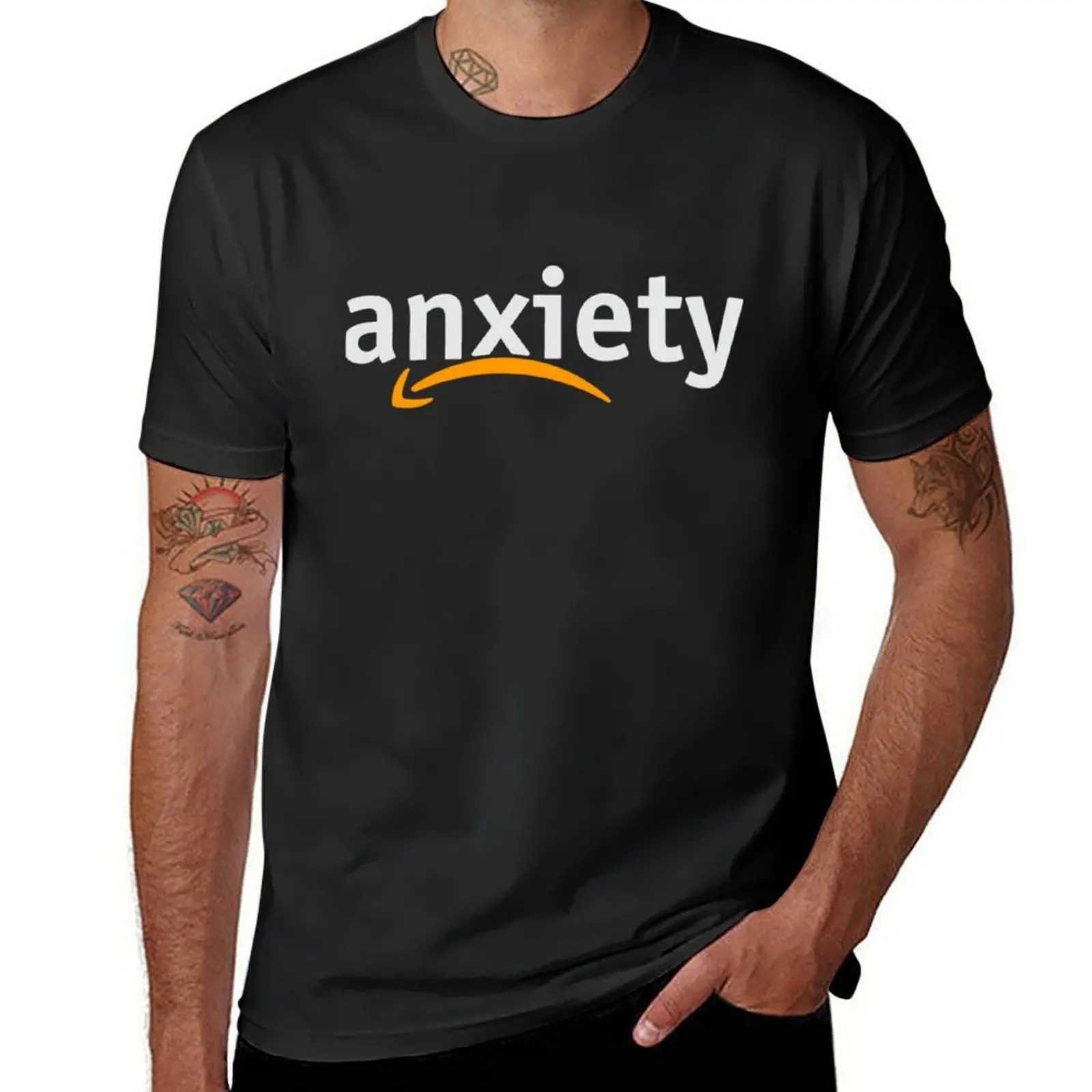 Anxiety Amazon Logo T-Shirt sports fans heavyweights men t shirts