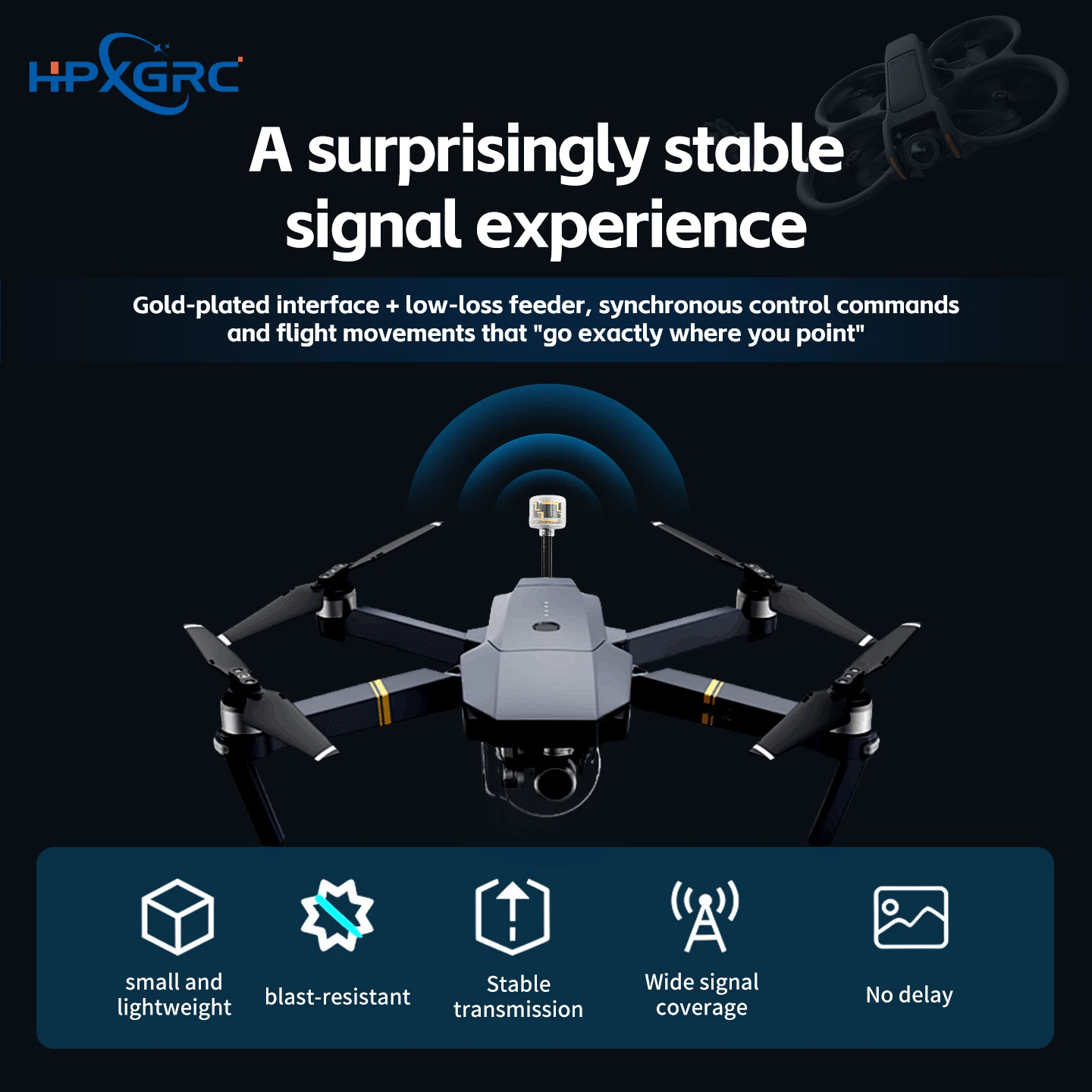 HPXGRC 5.8G Black Bear FPV Antenna V2 RHCP/LHCP SMA/UFL/MMCX-90°/MMCX-Straight for 5.2-6GHz Quadcopter Drone Freestyle DIY RC