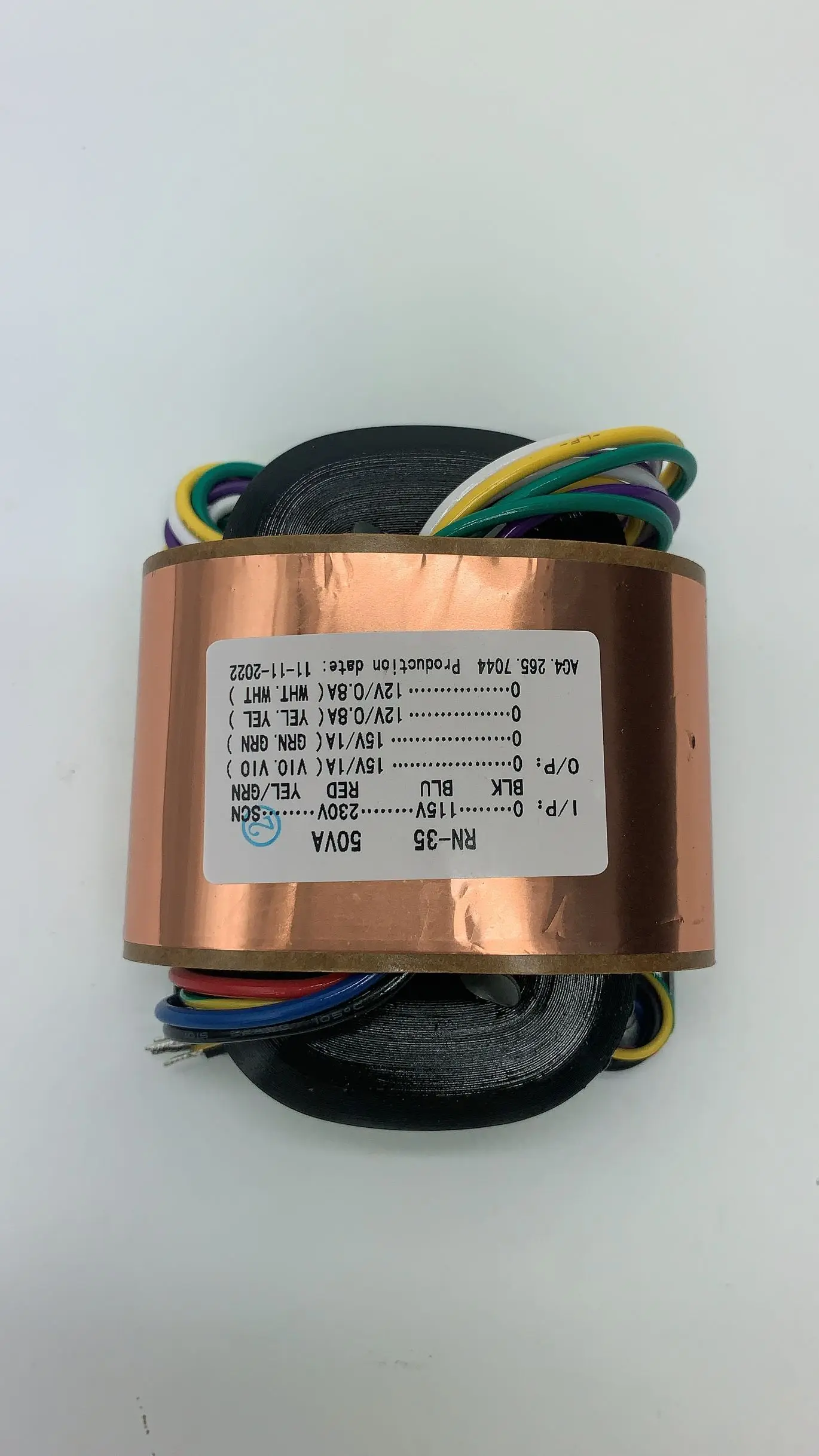 Силовой трансформатор из бескислородной меди, 50 Вт, тип R, 50 ВА, двойной 15 в, двойной выход напряжения 12 В