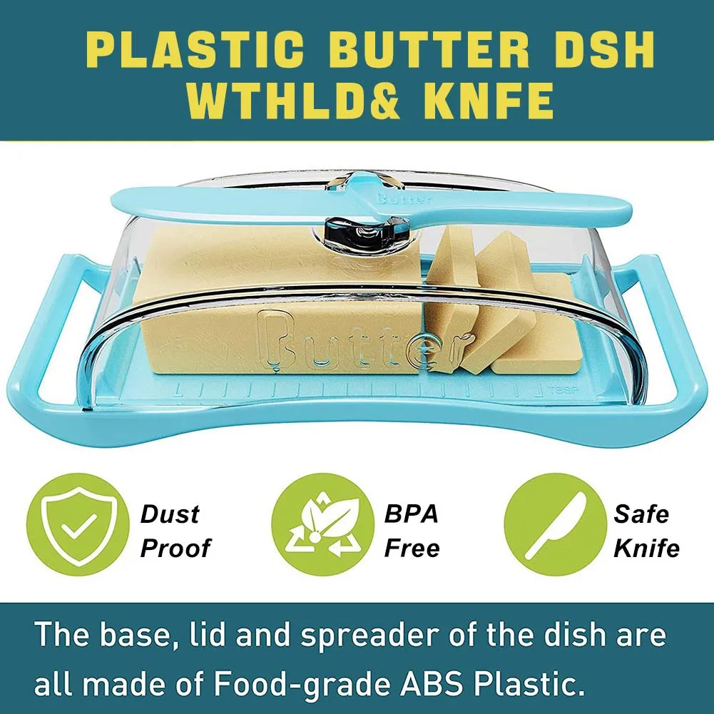 Contenitore creativo per burro in plastica con coperchio, coltelli, bilancia, cucina a bassa temperatura, formaggio, torta, snack, frigoriferi, scatola di conservazione della freschezza