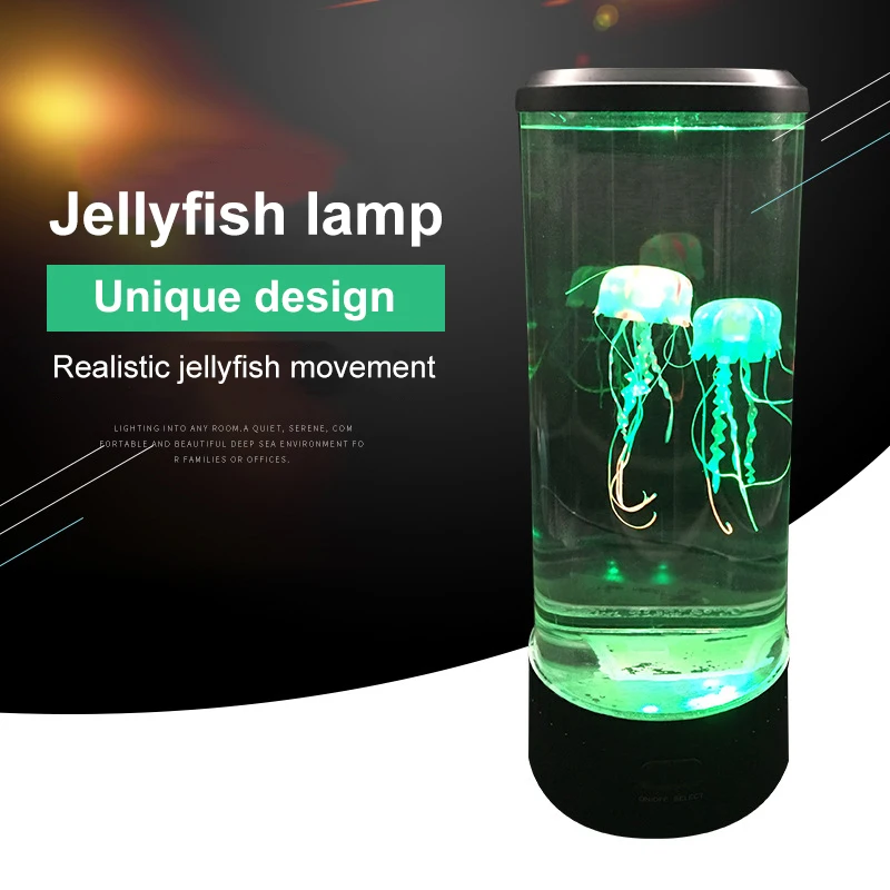 LED Fantasy Jellyfish Light Lamp 7 Color Setting Jellyfish Tank Table Lamp Decorations Girl Bedroom Ornament Pendant Home Decor