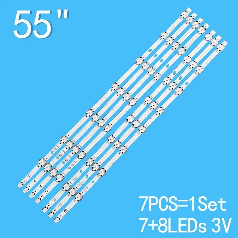 7 teile/satz led hintergrund beleuchtung streifen für 55 zoll tv LT-55VU52K LT-55VU73M LT-55CF890 VES550QNDS-2D-N13 svv550ak7_uhd_7led_b typ _ rev 0,3