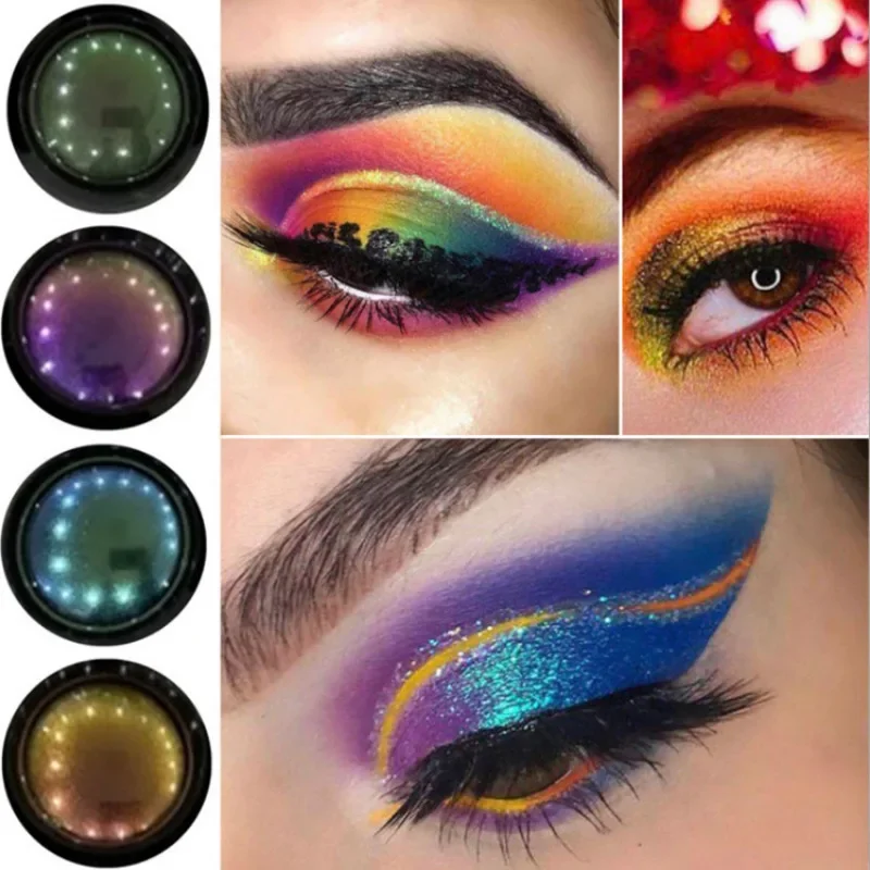 Chameleon Eyeshadow Glitter Shiny Film Forming Fast Drying Eyes Makeup Color Changing High Pigmented Eye Party Cosmetics Tool