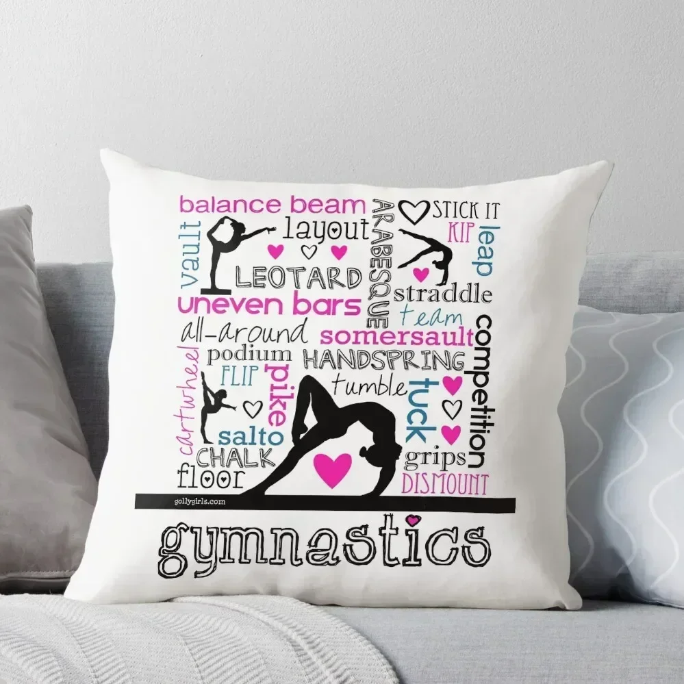 Gymnastics Tri-Color Typography Throw Pillow christmas supplies Covers For Sofas Rectangular Cushion Cover pillow