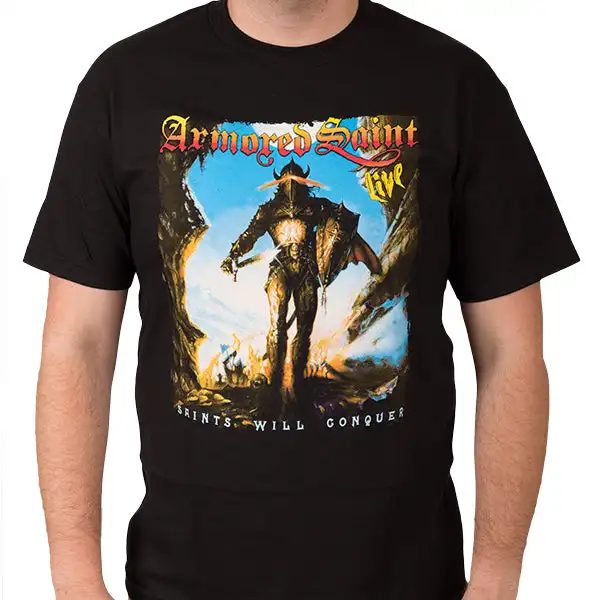 T-Shirt Armored Saint Saints Will Conquer Band, 100% coton, t-shirt graphique pour hommes et femmes, Streetwear d'été