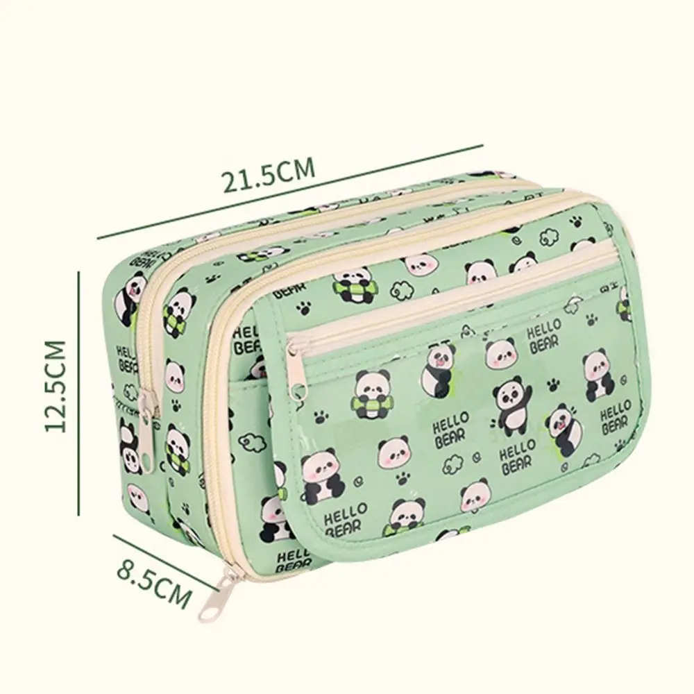 9-Layer Capibara Pencil Bag Panda Dirt-proof Cartoon Pen Pouch Large Capacity Korean Style Capybara Stationery Bag Children