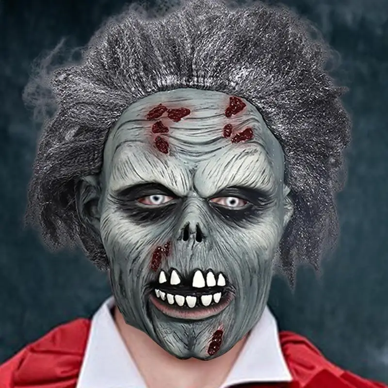 

Zombie Face Cover Horror Headgear Toys Latex Halloween Scary Masque Creepy Face Cover Cosplay Costume for Party Props