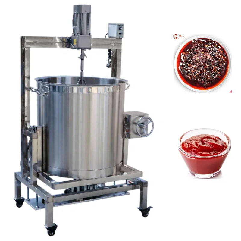 For  food heat machine Sugar Sauce Cooking Pots With Mixer/jam Jacketed Cooker With Agitator/candy Cooking Machine