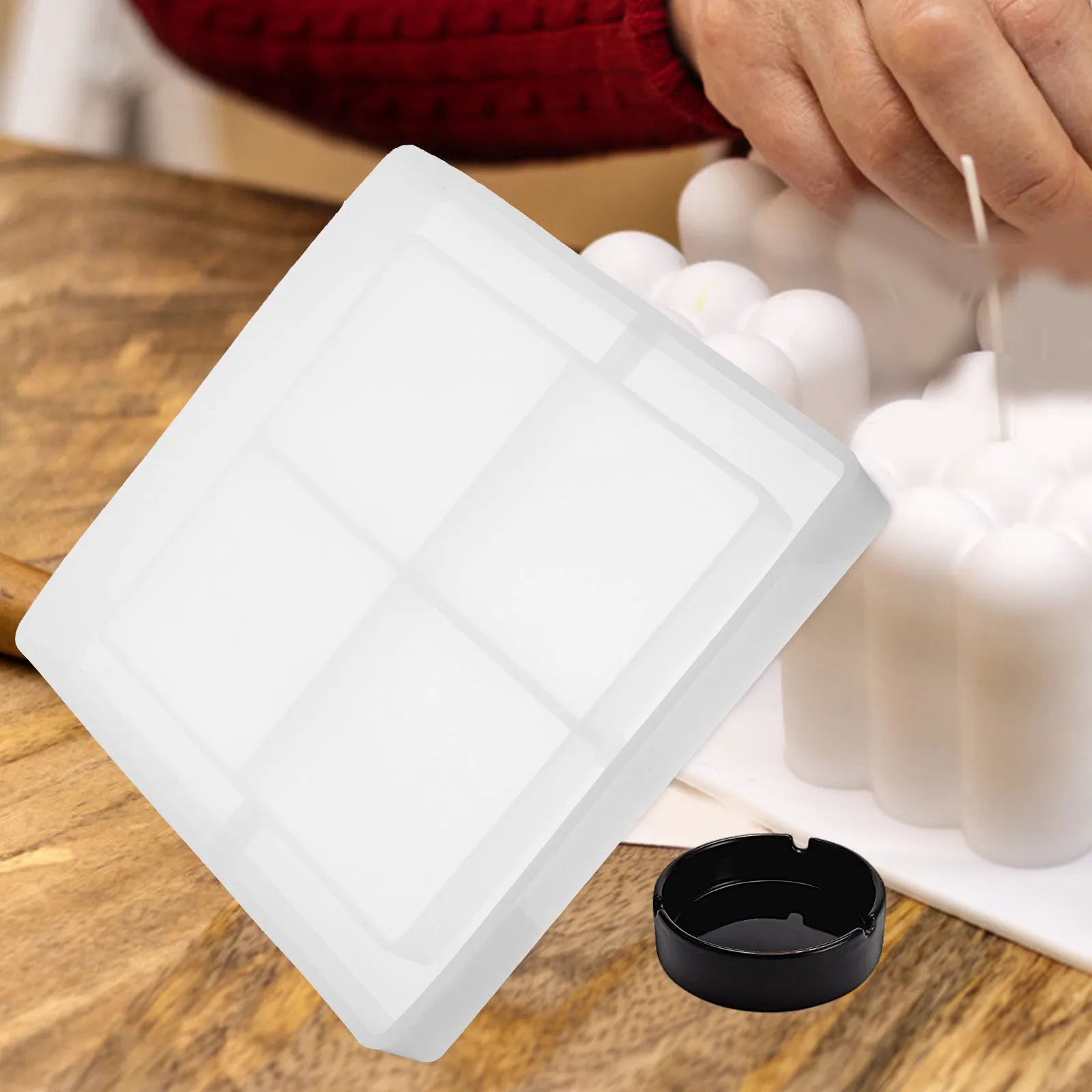 

Ashtray Mold 19cm Square DIY Silicone Crystal Casting Tool for Epoxy Resin Crafts H made Art Resin Jewelry Accessories