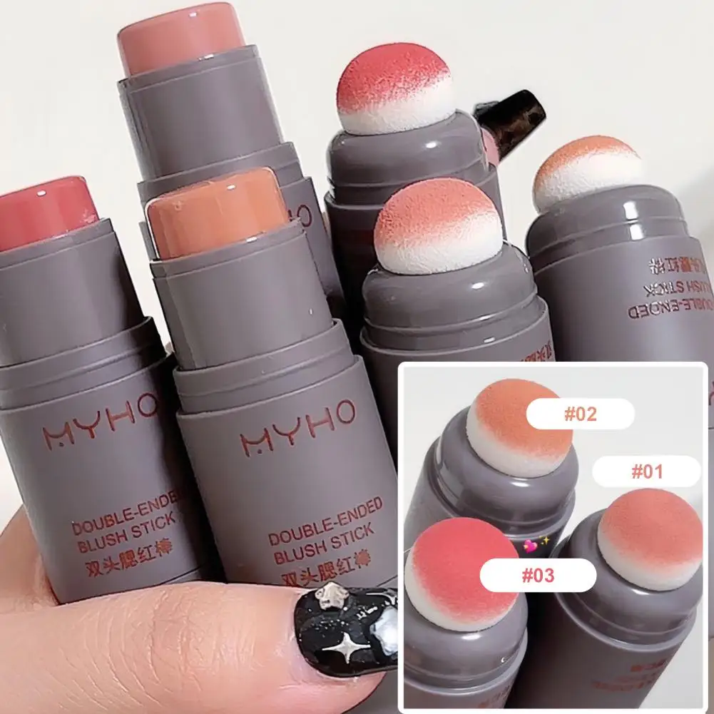 Multi-purpose Blush Stick Long Lasting Double Ended Blush Stick for Effortless Face Makeup Lightweight Easy Application Conceal