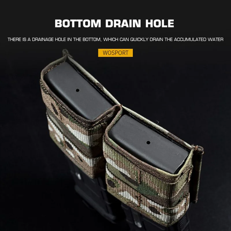 Tactical Fast Double 5.56mm Magazine Molle Pouch Insert Malice Clip Wargame Airsoft Accessories