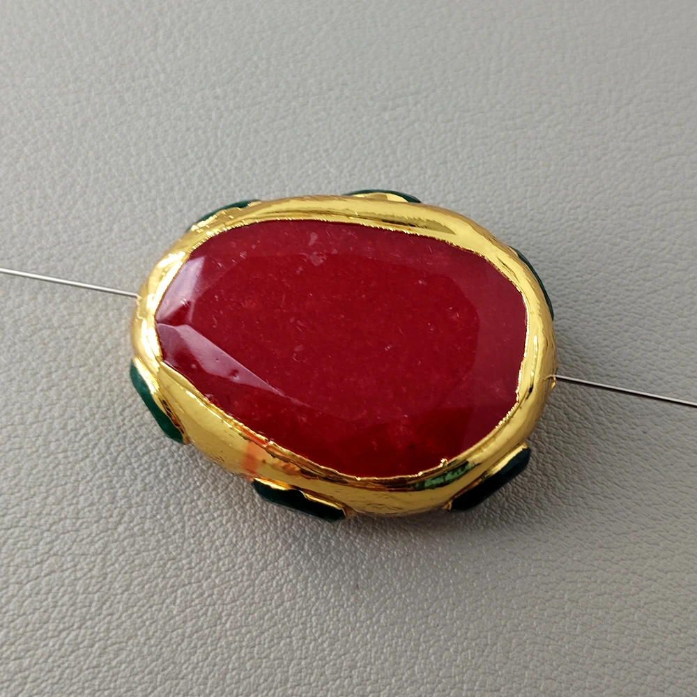 

5 шт. 30x38 м темно-красный зеленый нефрит произвольной формы разъем из бисера ожерелье ювелирные изделия DIY