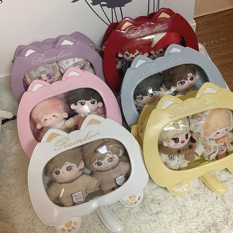 3way Ita Bag Kawaii zaini di peluche per le donne Cute Cartoon Cat Lolita Bag borsa a tracolla con Display trasparente Bolsos fuchesi