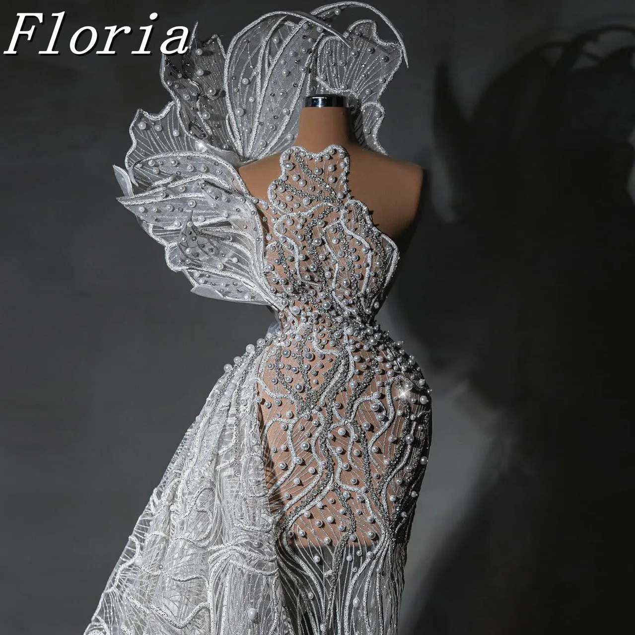 

Arabic Dubai 2025 Luxury Lace Wedding Dresses Beading Crystal Pearls See Through Princess Bridal Gowns Bata Novia Customized
