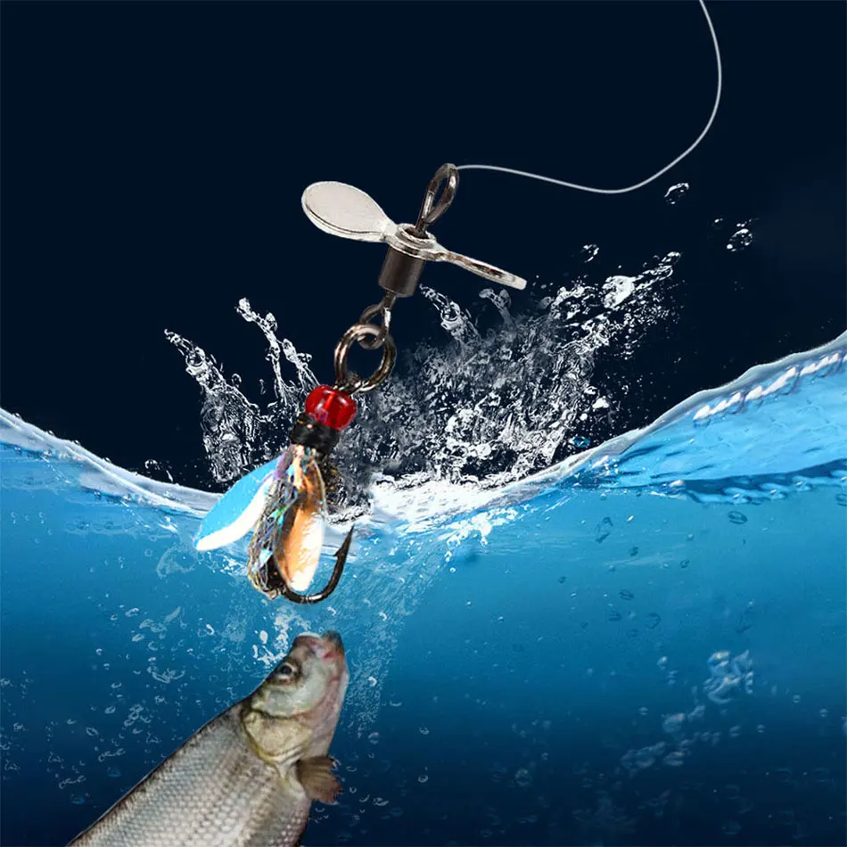 Topranc 15 Teile/schachtel Gefälschte Köder Bienenflügel Bionic Simulieren Insekten Köder Spinner Propeller Angeln Köder Tackle – Detail 1