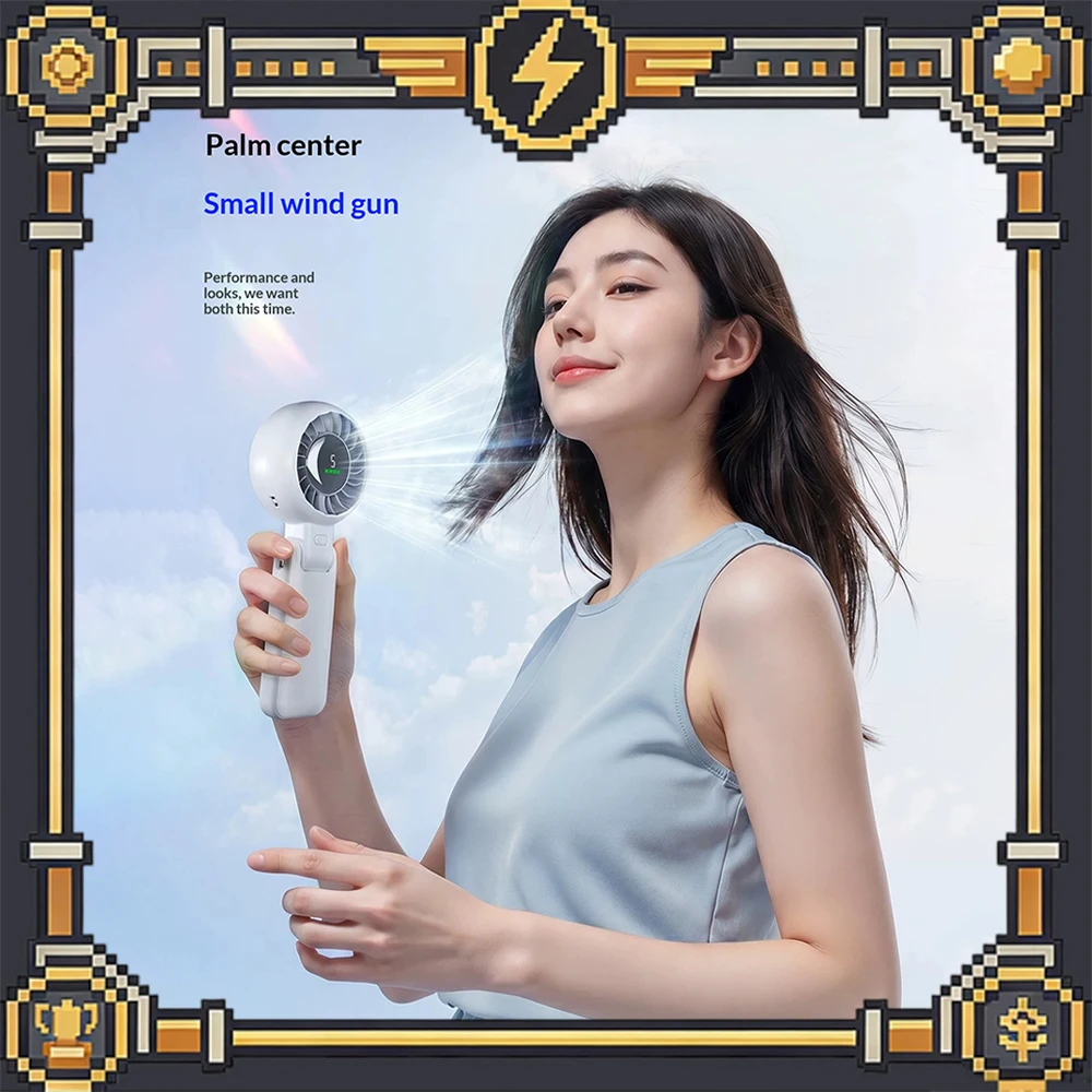 PRINCE QS3 Handheld Small Fan High Speed Light Tone Handheld Fan Long Battery Life Of 4000mAh Secondary Spiral New Air Duct Gift