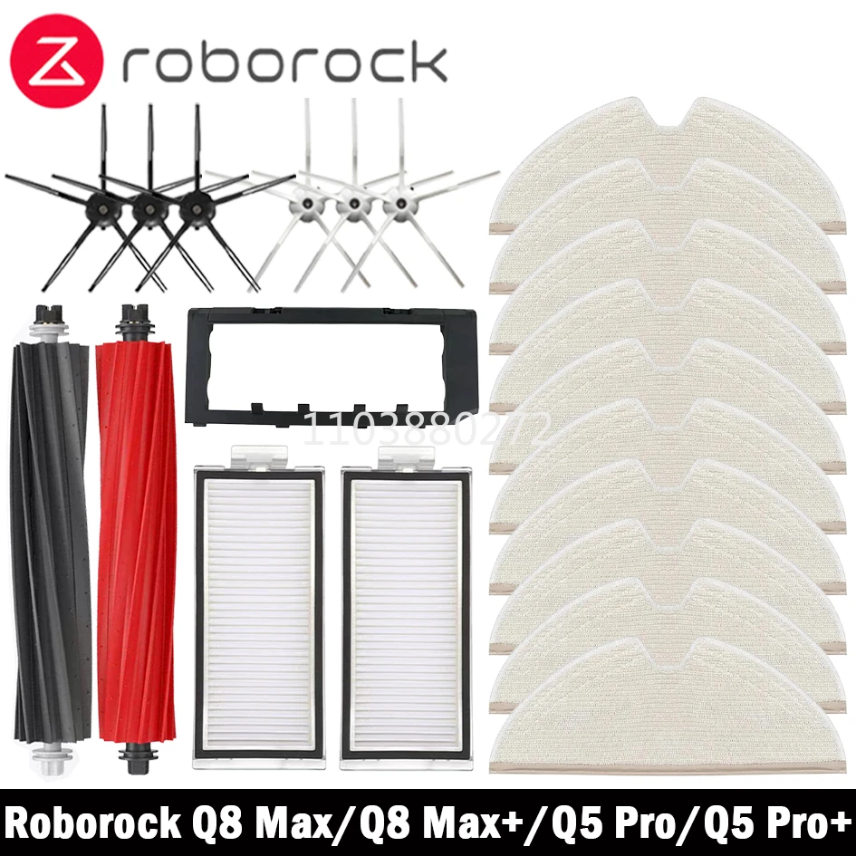 

Roborock Q8 Max, Q8 Max+, Q5 Pro, Q5 Pro+ Robot Vacuum Cleaner Accessories Main Brush cover Hepa Filter Mop Pad Spare Parts