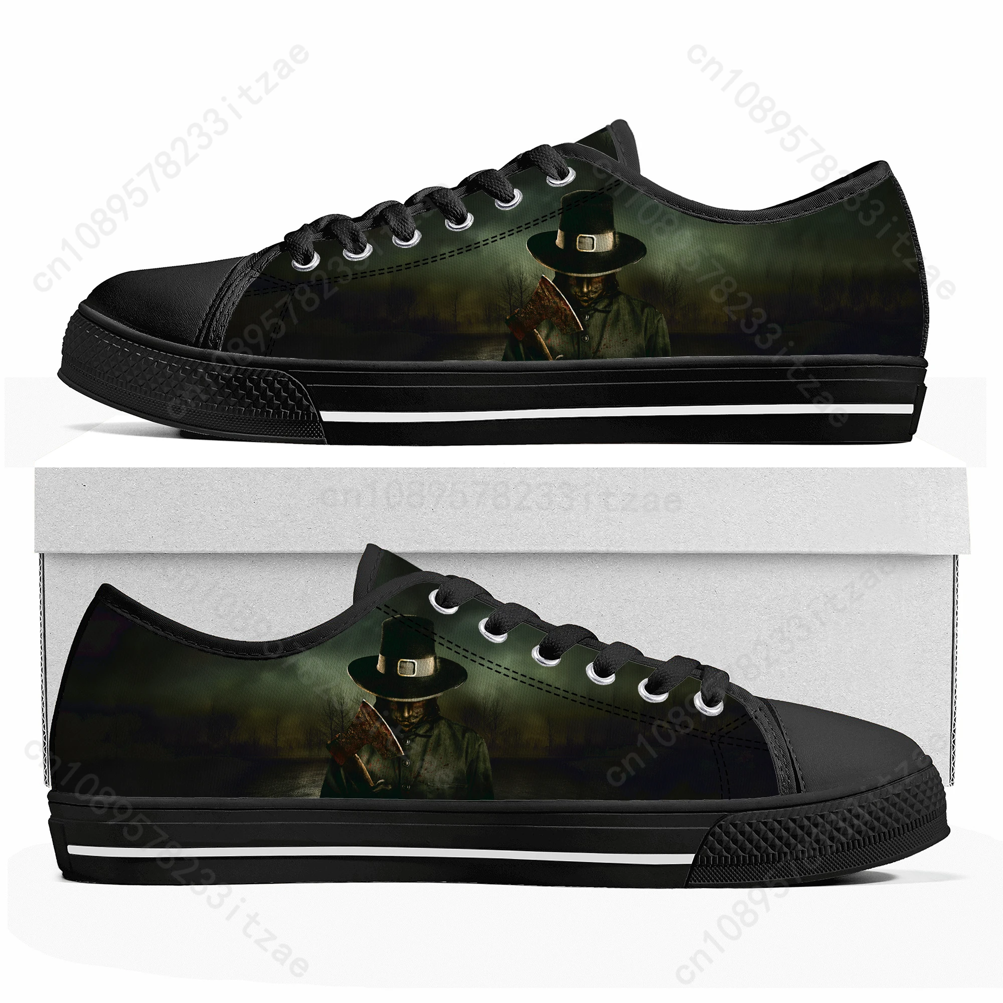 

Thanksgiving Movie Horror Low Top Sneakers Mens Women Teenager High Quality Canvas Sneaker couple Casual Shoes Custom Shoe