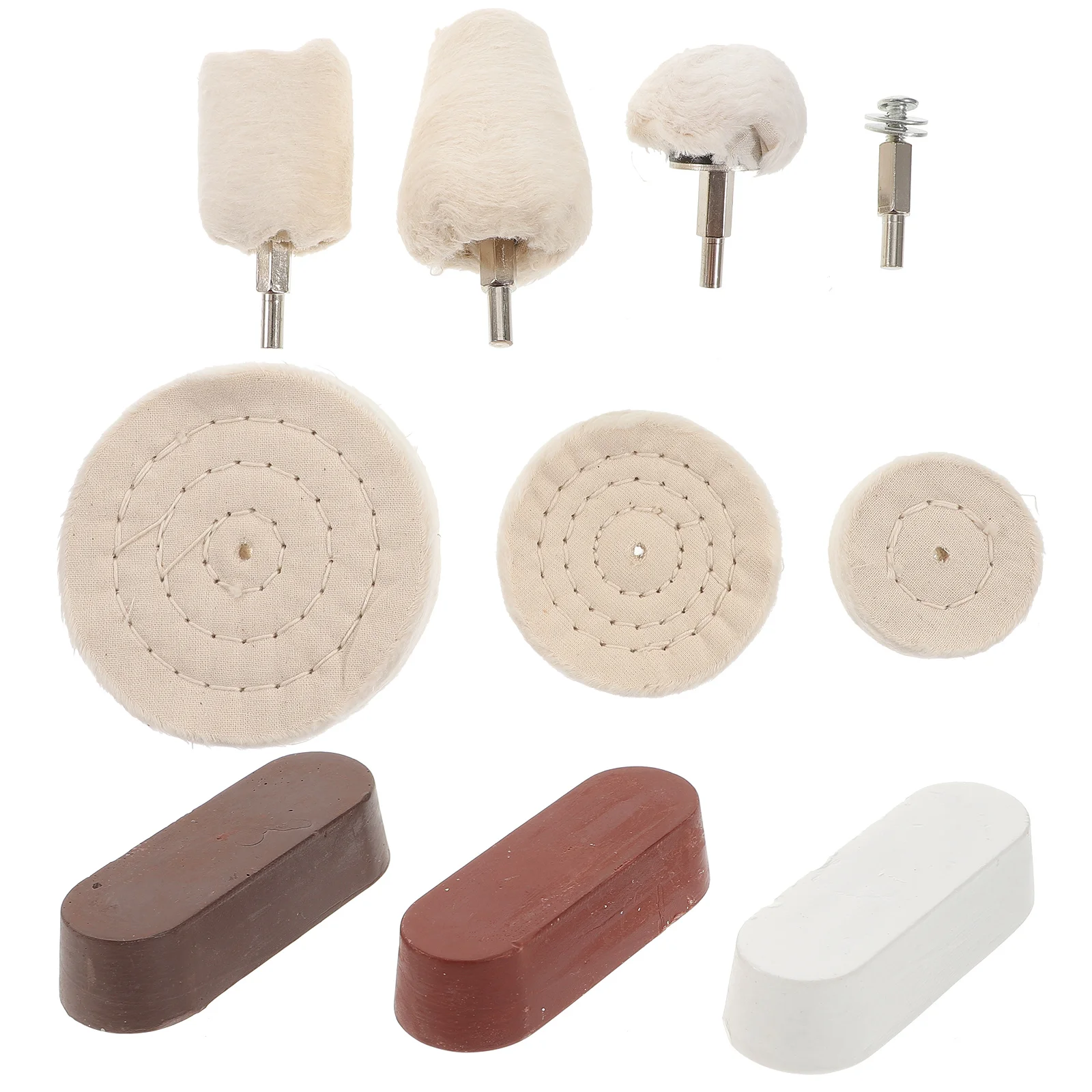 

10 Pcs Polishing Pad Cloth Wheel Drill Grinder Bench Kit Aluminum Stainless Steel Plastic Cast Iron Jewelry Metal