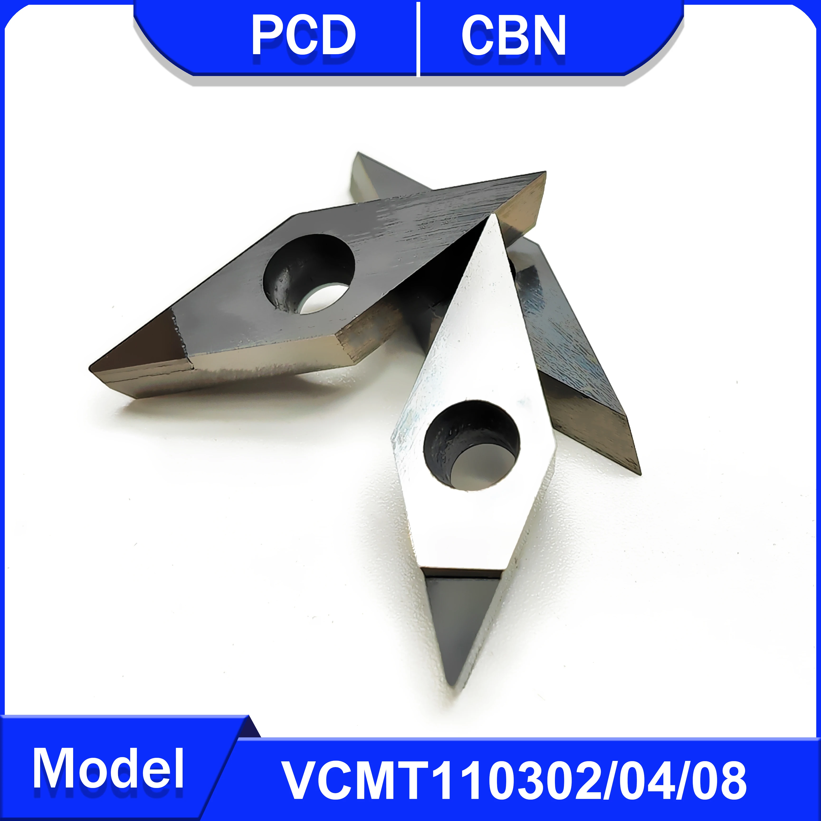 2 sztuki CBN toczenie VCMT110302 VCMT110304 VCMT110308 do obróbki twarda stal i żeliwa PCD z miedzi i aluminium VCMT