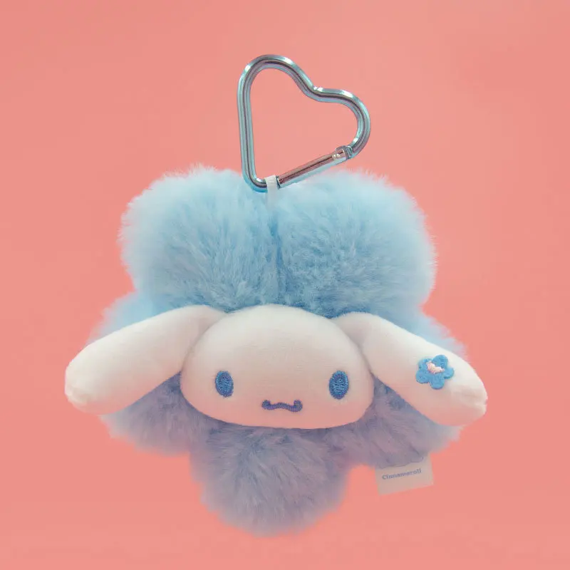 Echte Sanrio Hello Kitty Kuromi Melody Cinnamoroll gevulde knuffel bloem stijl hanger sleutelhanger anime sleutelhanger verjaardagscadeau