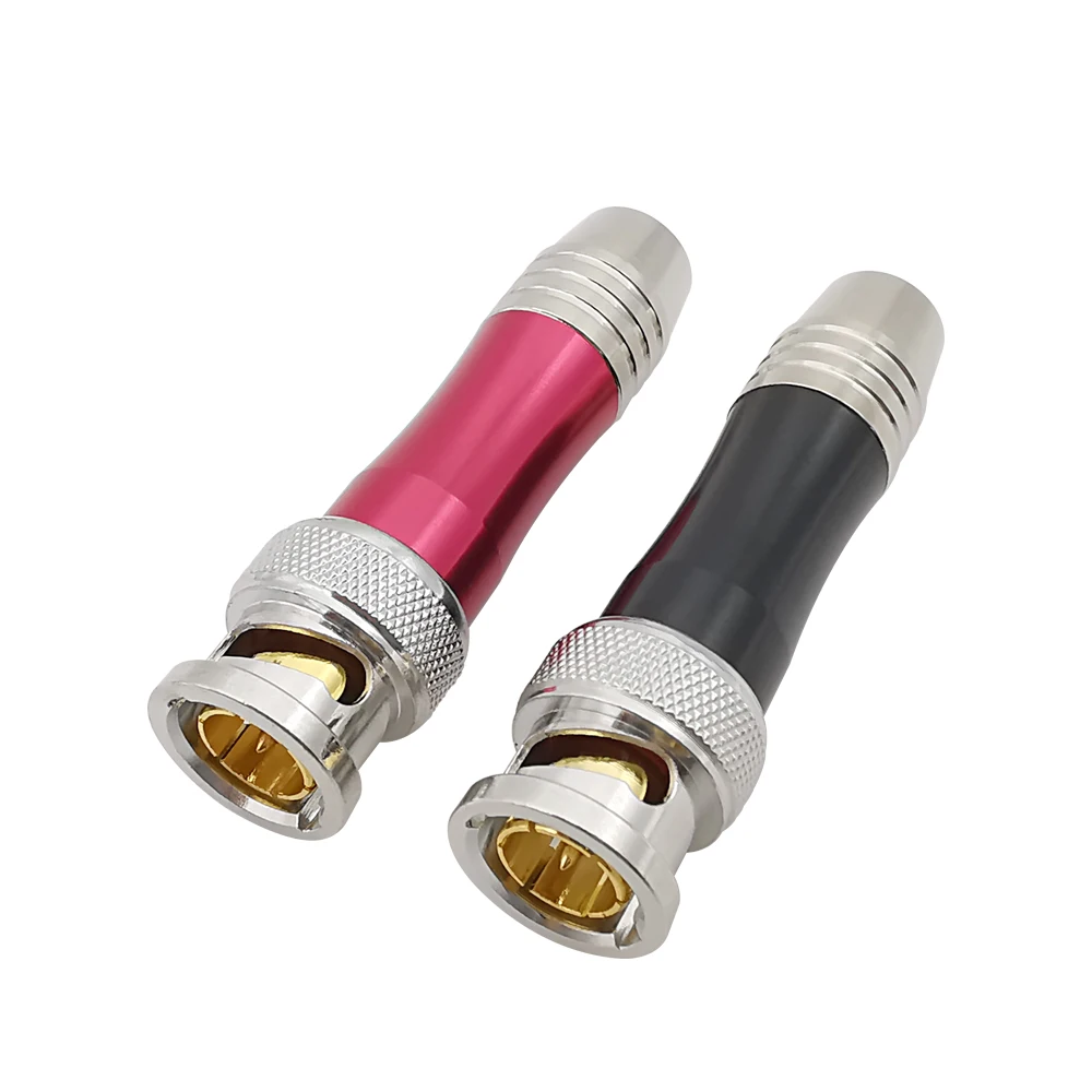 BNC Male Plug HD SDI 75-5BNC Copper Core Adapter Soldering Head Video Cable BNC Plugs Monitoring Connector Gold-Plated