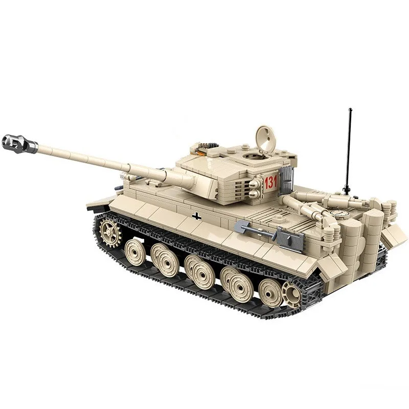 World War II Military Tiger Heavy Tank Armored Vehicle Weapon Building Blocks Kids DIY Educational Bricks Toys Gift For Children