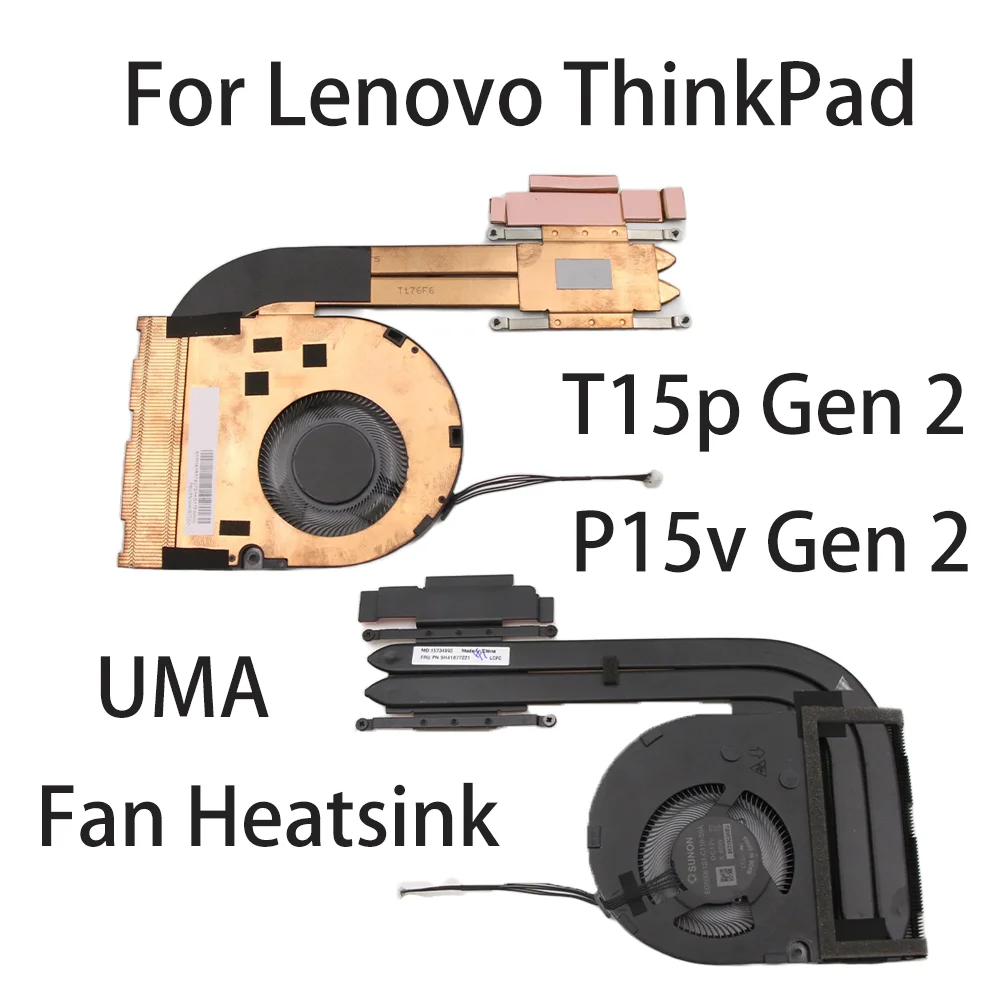 

Кулер для ноутбука Lenovo ThinkPad T15p Gen 2 P15v Gen 2, оригинальный радиатор ЦП для охлаждения FRU:5H41B77221 5H41B77220 UMA