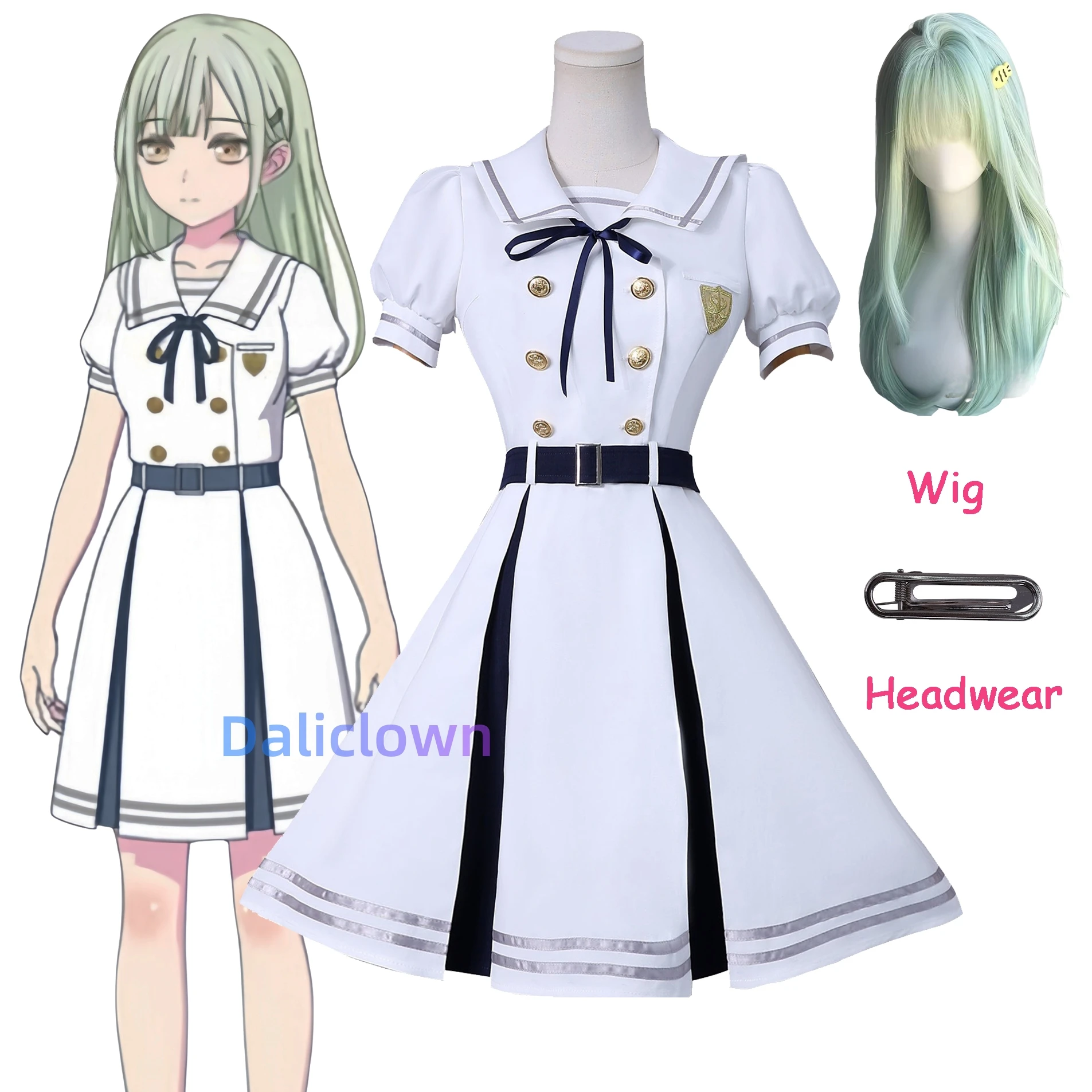 

BanG Dream Mygo Wakaba Mutsumi Cosplay Costume Wig Anime Mortis Cosplay JK Uniform Women Halloween Party Role Play Dress Outfit