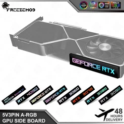 FREEZEMOD 그래픽카드 지지대 미니 VGA 사이드 라이트 패널, A-RGB 그래픽 카드, 발광 명판, PC 케이스, 장식 라이트 패널, AURA SYNC, 5V, 3 핀